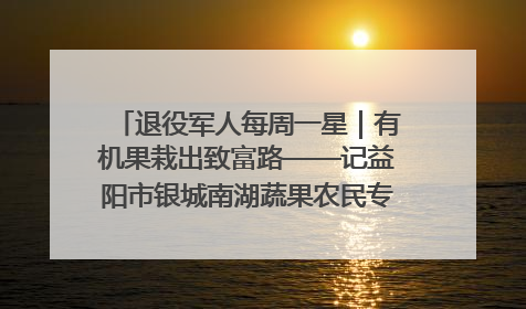 退役军人每周一星｜有机果栽出致富路——记益阳市银城南湖蔬果农民专业合作社总经理晏桂明